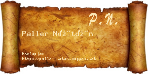 Paller Nátán névjegykártya